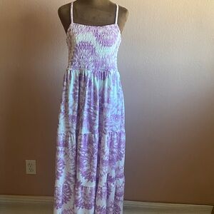32 COOL  Purple and White Maxi Dress